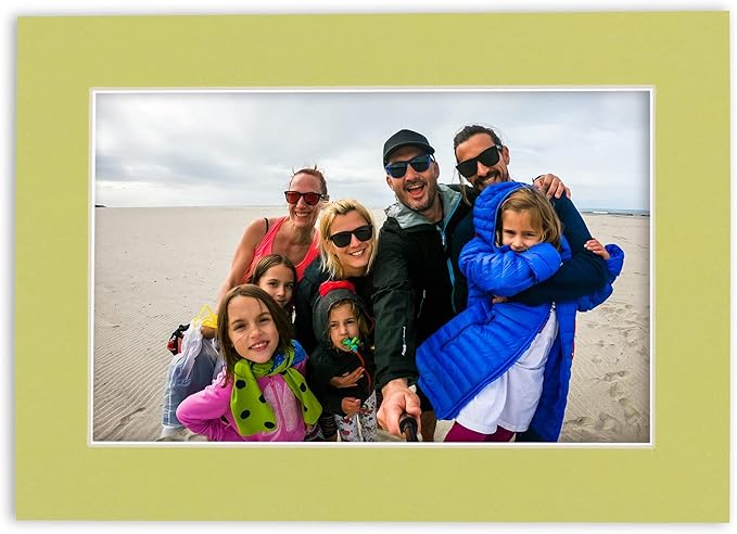 11x14 Mat for 8.5x11 Photo - Precut Pistachio Green Picture Matboard for Frames 11 x 14 Inches - Bevel Cut to Display Art 8.5 x 11 Inches - Acid Free Pack of 10 MATS with Backing Boards & Clear Bags