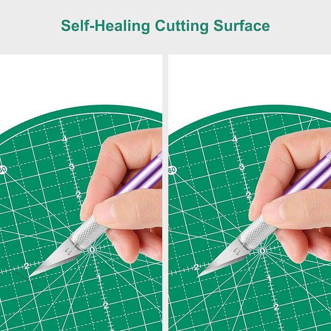 Headley Tools 10"x10" Round Rotating Cutting Mat, Self Healing Mat - Image 5