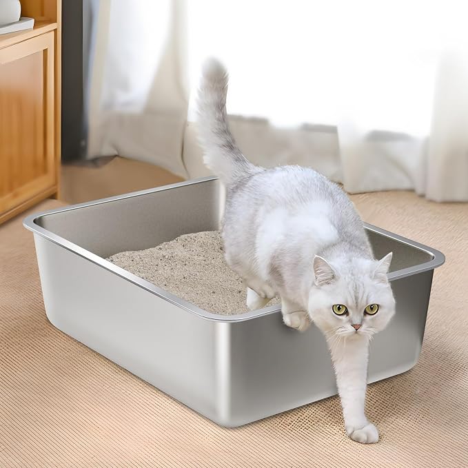 Stainless Steel Litter Box, Medium Metal Litter Box - Image 5