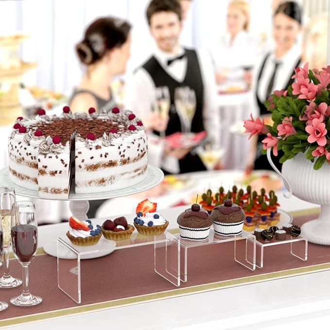 HIIMIEI Acrylic Risers for Display Clear 3-Tier Risers Stands Showcase for - Image 5