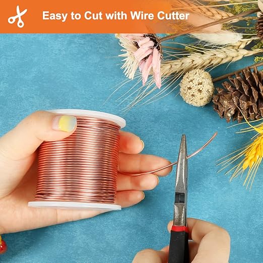 Tenn Well 15 Gauge Aluminum Wire, 164 Feet 1.5mm Bendable Metal Craft Wire for Jewelry Making, Beading, Sculpting and Bonsai Training (Copper)