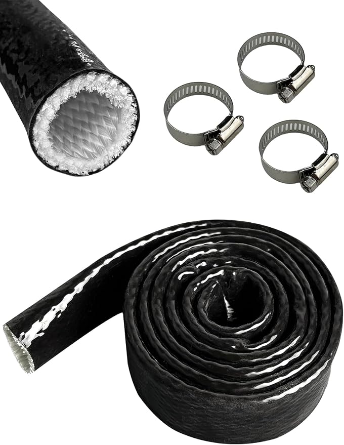 YAMAKATO 3/4" ID Heat Shielded Fire Thermo Armor Fire Sleeve Silicone Coated by YAMAKATO