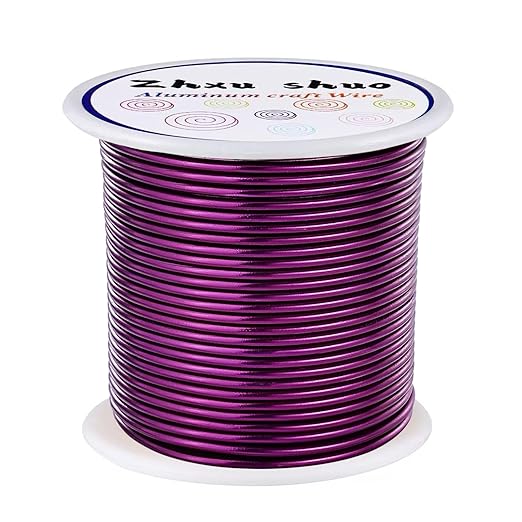12 Gauge(2mm) Aluminum Wire 35 Yards Anodized Metal Wire for Bonsai Armature Crafting Sculpting Jewelry Craft Making Beading Floral (Purple, 12 Gauge)