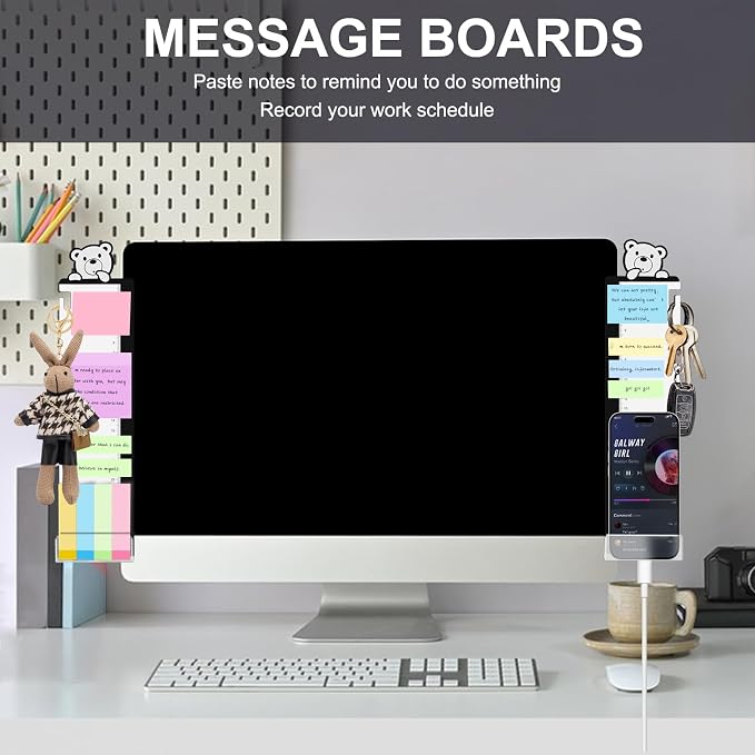 Office Desk Accessories 2pcs Monitor Memo Board Computer Message Board - Image 6