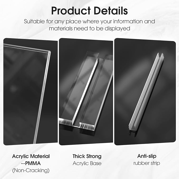 MaxGear Acrylic Sign Holder 8.5" x 11" Double Sided Menu Holder, 1 Pack | Clear - Image 4