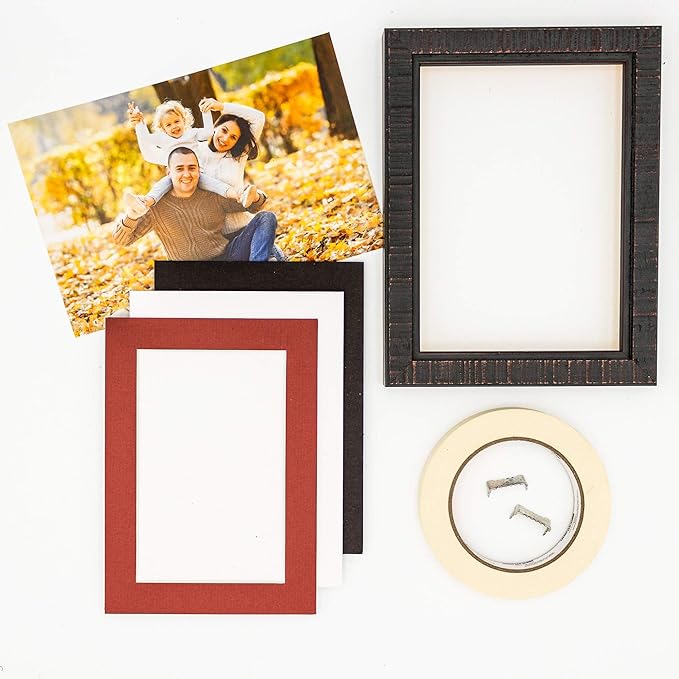 11x14 Mat Bevel Cut for 8.5x11 Photos - Acid Free Brick Red Precut Matboard With Backing Board and Crystal Clear, Self Seal Mat Bag - For Pictures, Framing - 4-ply Thickness