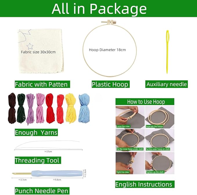 Punch Needle kit for Beginners, Punch Stitching kit for Adults, Needle Punch - Image 2