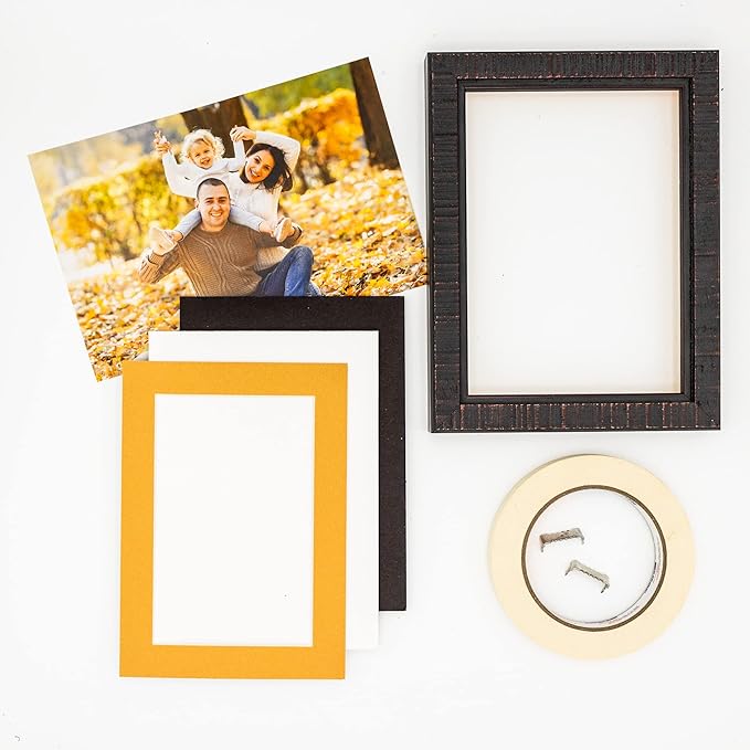 11x14 Mat Bevel Cut for 8.5x11 Photos - Acid Free Topaz Orange Precut Matboard With Backing Board and Crystal Clear, Self Seal Photo Mat Bag - For Pictures, Photos, Framing - 4-ply Thickness