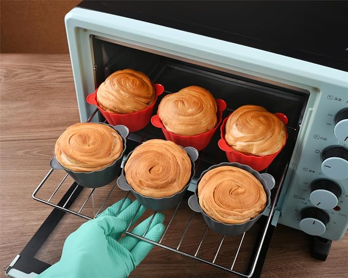 12 Pack Reusable Non-stick Large Silicone Baking Cups, 3.54 Inch Jumbo Silicone - Image 7