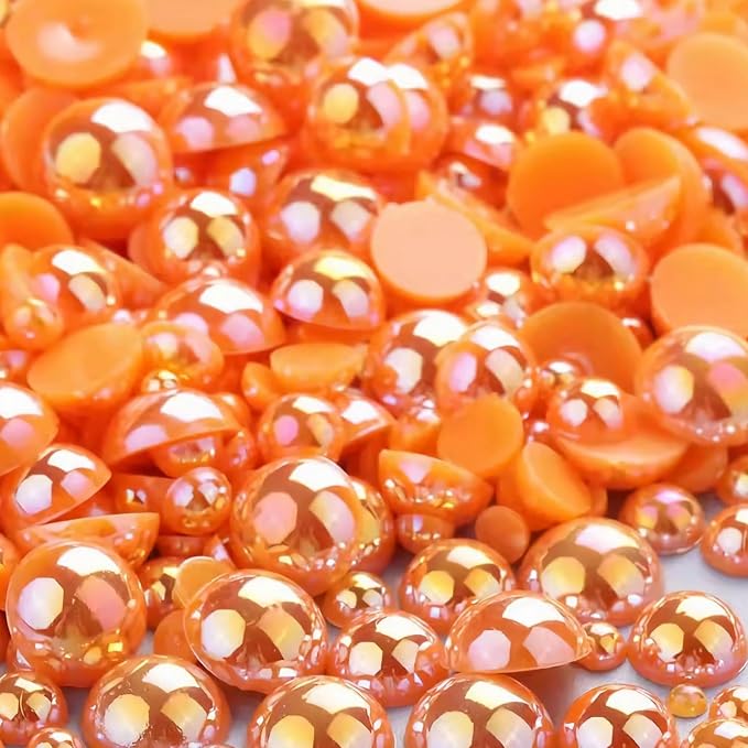 1000PCS Mixed Sizes 3/4/5/6/8/10mm Flatback Half Round Pearls Gems by Unknown