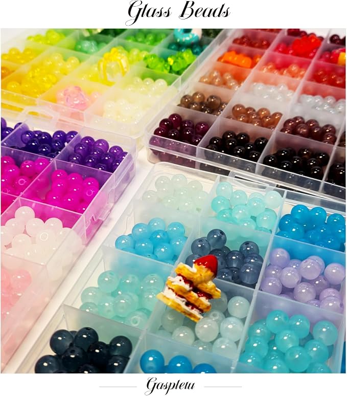 2500PCS 8mm Glass Beads Bracelet Making Kit, 96 Colors Crystal Beads - Image 3