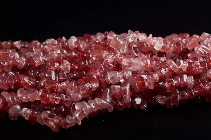 Natural Chip Stone Beads Strawberry Quartz 5-8mm About 400 Pieces Irregular - Image 4