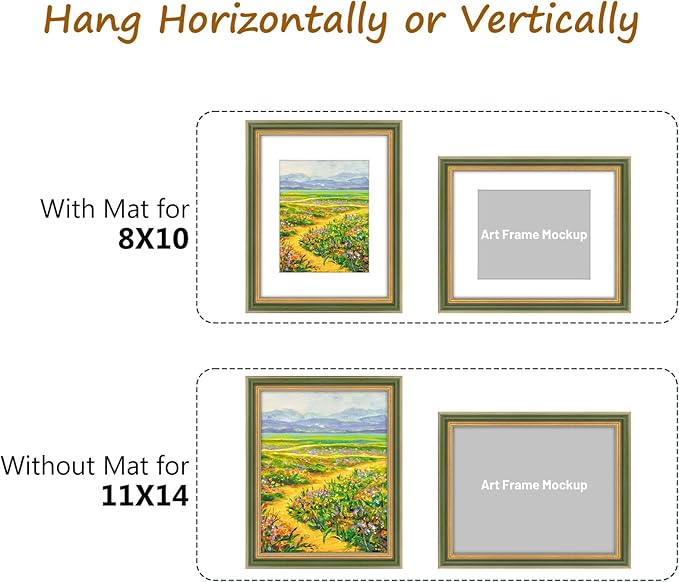 Golden State Art, 11x14 Ornate Picture Frame Holds 8x10 Photo, build-in hangers - Image 5