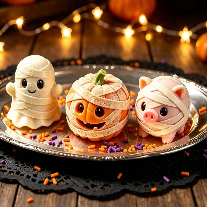3Pcs 3D Halloween Silicone Molds Pumpkin Ghost Pig - Image 7