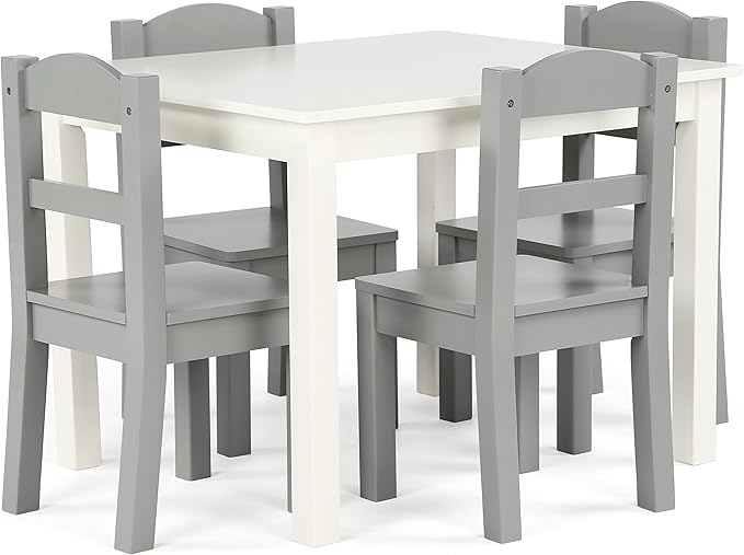 Humble Crew Kids Wooden Table and 4 Chairs Set, and Snack Time by HumbleCrew