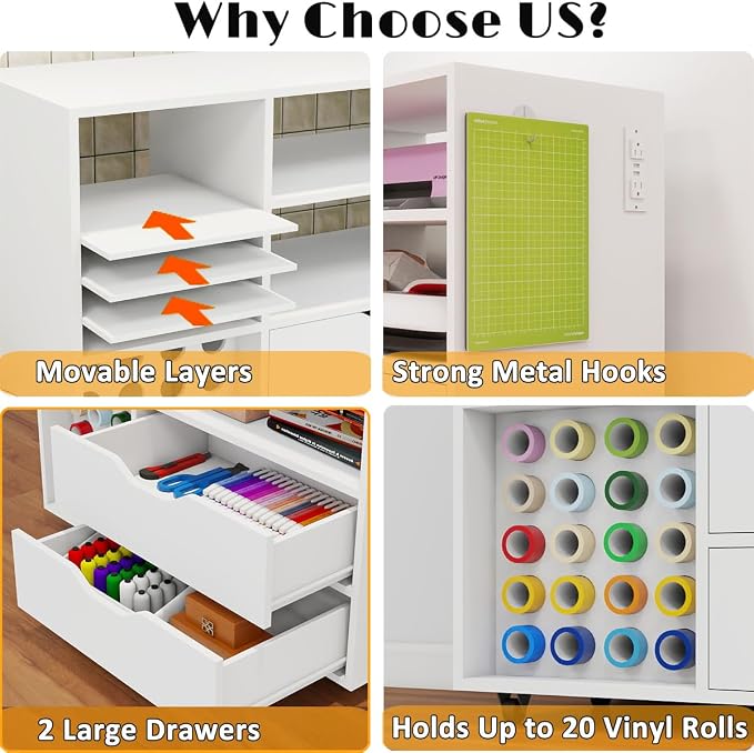 Craft Organization and Storage Cart Compatible - Image 4