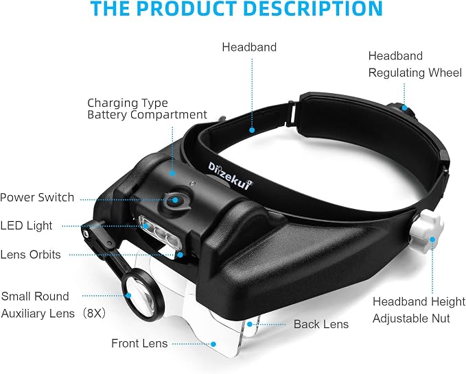 Dilzekui Headband Magnifying Glass - Image 4