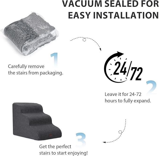 Dog Stairs for High Beds with Tunnel, 5-Step Dog Steps for Small Dogs and Cats - Image 7