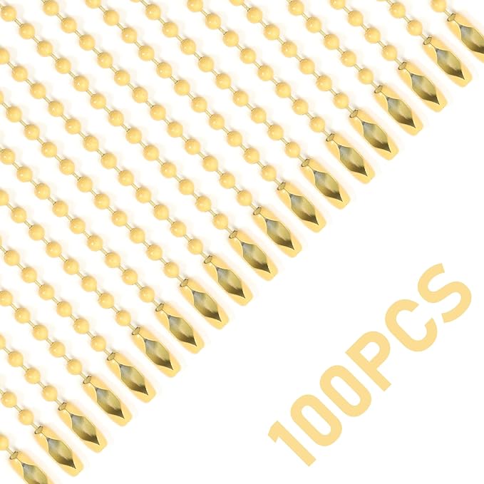 Lemonkey 100Pcs Ball Beads Chains Bulk, 4 Inch Dog Tag Metal Small Chains - Image 4