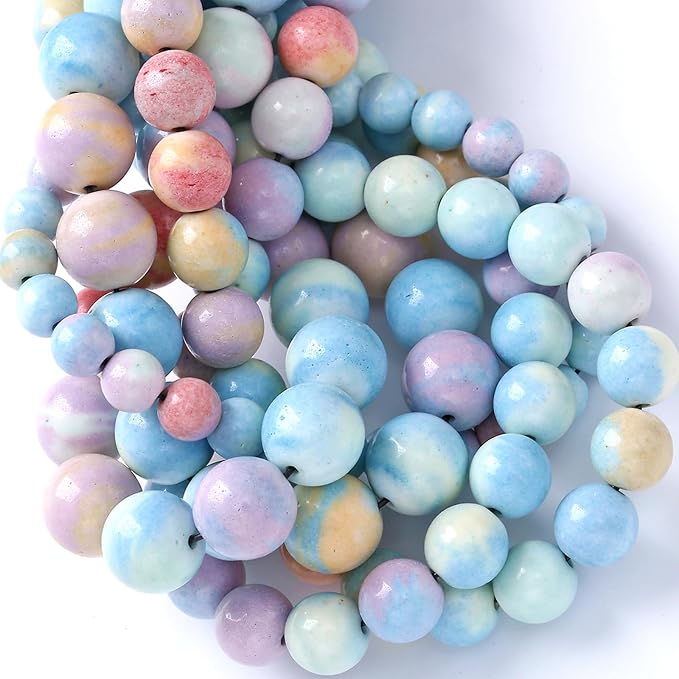 12mm 32pcs Natural Alxa Rainbow Stone Beads for Jewelry Making Energy Healing Power Stone Beads DIY Bracelet Necklace Accessories 15"
