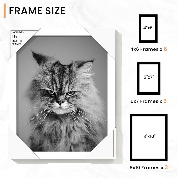 Venusmiles 15 Pack Picture Frames Collage Wall Decor, Gallery Frame Set - Image 4