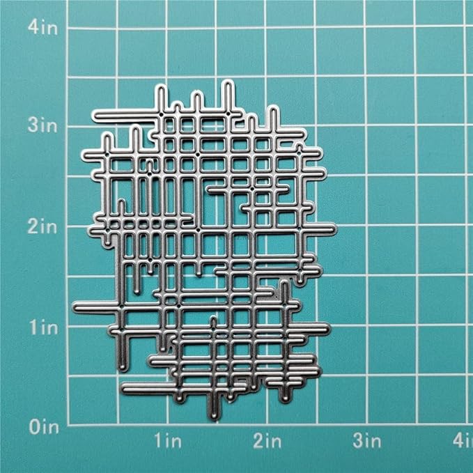 1Pc Silver Irregular Lines Metal Cutting Dies for Card Making, Paper Embossing Die-Cuts Sets, DIY Scrapbooking Photo Album Arts Crafts Templates, Stencils for Holiday Christmas Decoration，Scrapbooking