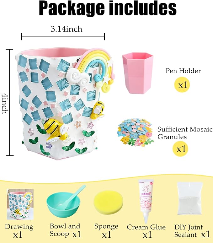 YUCHIYA DIY Glass Mosaic Pen Holder Craft Kit - Image 2