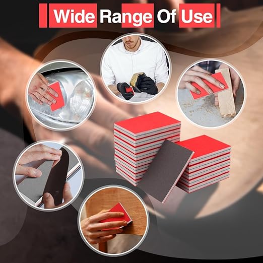 30-Pcs 3x4 Inch 2500 Grit Sanding Sponge Set, Soft Foam Hand Sanding Blocks, Ultra-Fine Wet/Dry Sandpaper for Wood, Metal, Drywall, Furniture Polishing