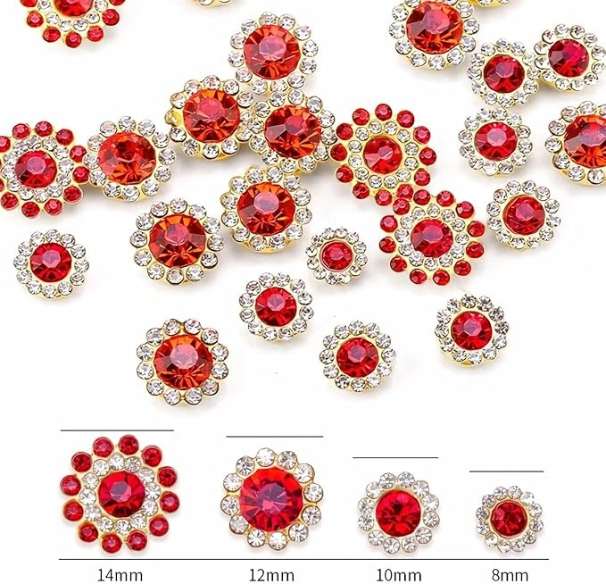 100pcs Sew on Rhinestones Crystal Gems Sunflower - Image 3