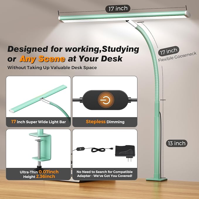 Airlonv LED Desk Lamp for Office Home, Eye-Caring Desk Light - Image 3