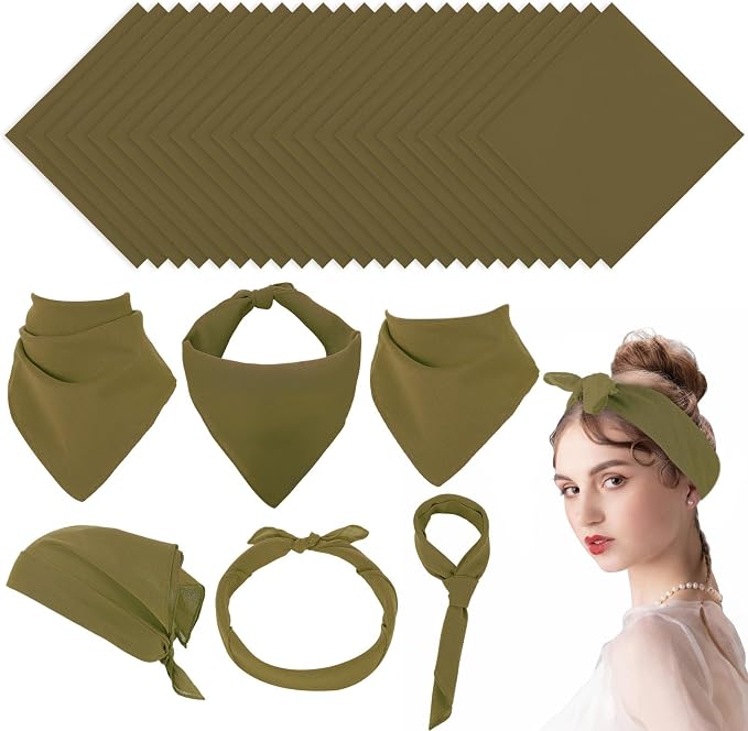 Suhine 100% Cotton Solid Bandanas Blank Bandanas Multifunctional Headband Scarf by Suhine