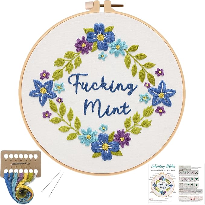 Louise Maelys Funny Flower Wreath Embroidery Kit by LouiseMaelys