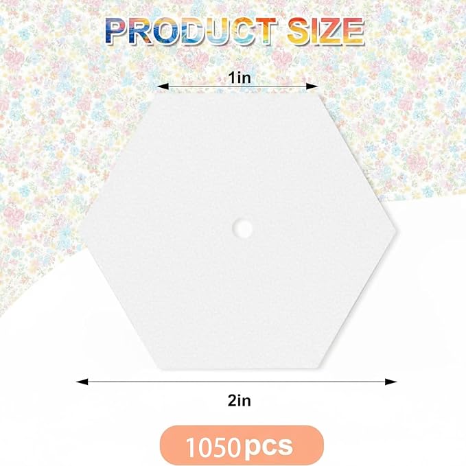 1050 PCS 1" Paper Piecing for Quilting DIY Patchwork Sewing Crafts for DIY - Image 2