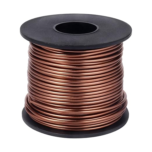 Aluminum Craft Wire, 75 Feet 1.5mm/ 16 Gauge Brown Bendable Soft Metal Aluminum Wire Roll Bulk for DIY Crafts Sculpting Jewelry Making