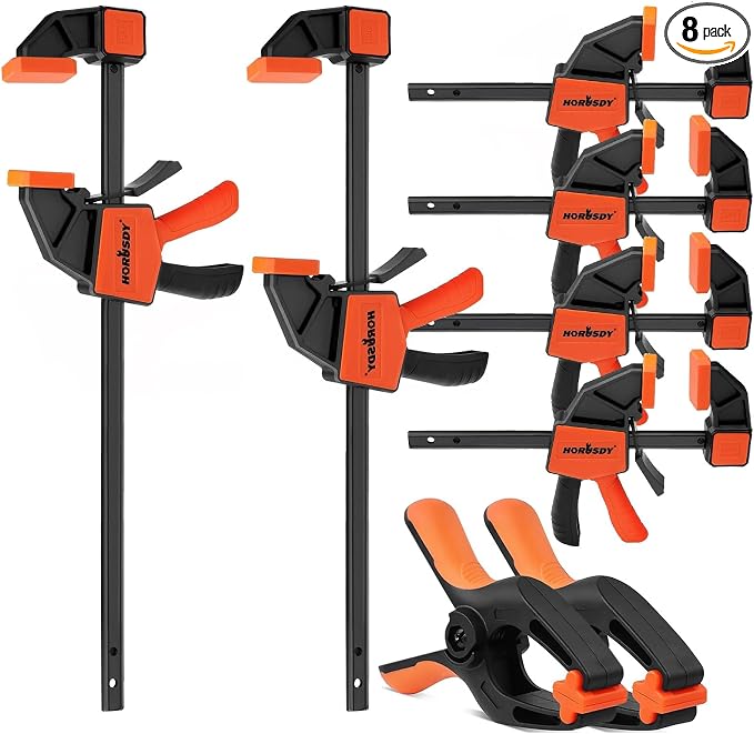 HORUSDY 8-Pack Bar Clamps for Woodworking, Wood Working Clamp Sets, Quick by HORUSDY