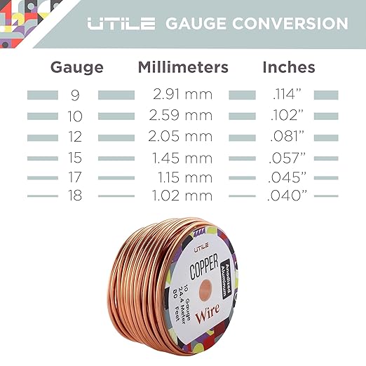 UTILE Bonsai Wire - Armature Aluminum Wire 80 ft 10 Gauge 3.2 mm Bonsai Training Wire, Tree Kit, Plant, Sculpting, Crafts, Bendable, Gardening, Beading and Jewelry Making (Copper)