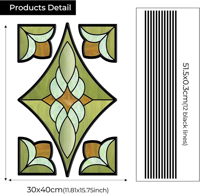 ADD.HERES Window Stickers, ‌Stained Glass Window Privacy Film, UV Blocking - Image 2