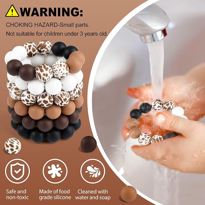 ASTARON 100 Pcs 15mm Silicone Beads - Image 3