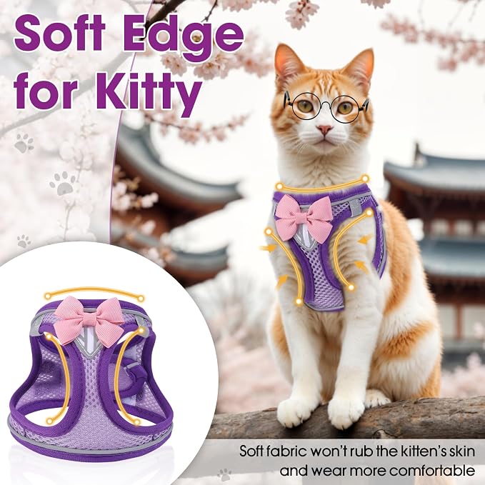 Cat Harness and Leash Set for Walking Escape Proof, Adjustable Kitten Harness - Image 6