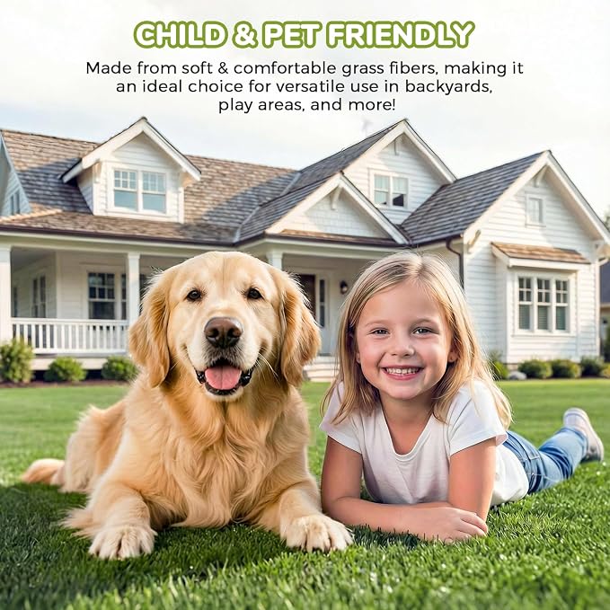 Artificial Grass Rug Indoor Outdoor, 7 x 15FT Faux Grass Turf - Image 7