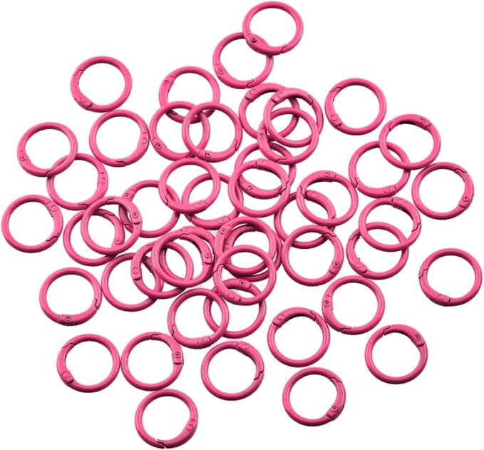 Round Carabiner Clip Bulk 48pcs 1 Inch Colorful Circle Carabiner Key Ring Clips - Image 2