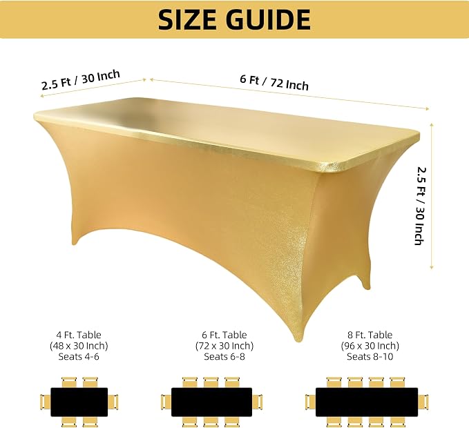 10-Pack 6ft Spandex Table Covers - Image 4