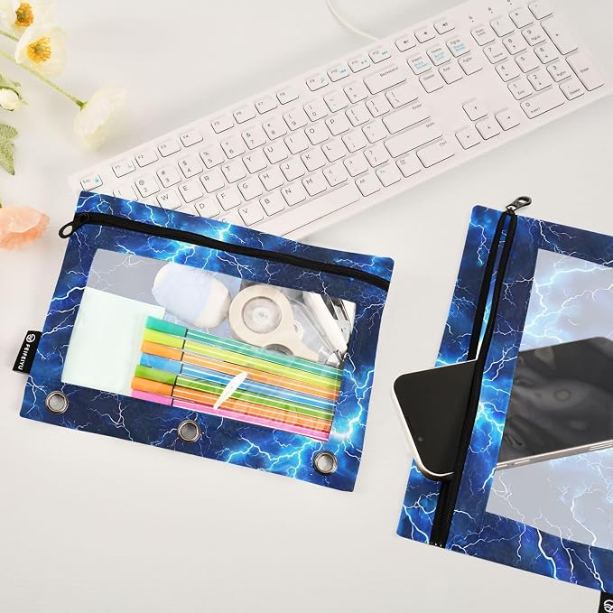 Blue Electric Lightning Pencil Pouch - Image 5
