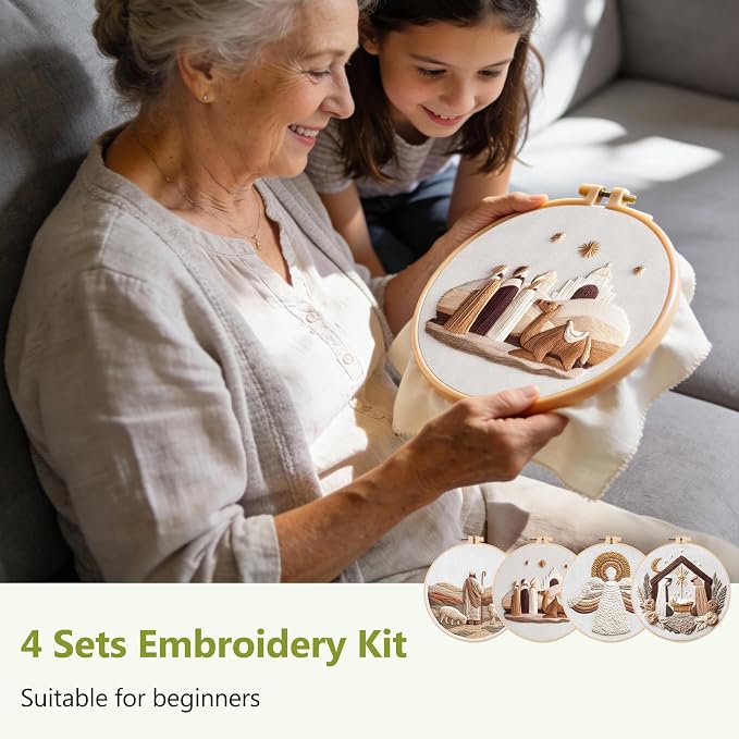 Santune Christian Embroidery kit, Nativity Scene Needlepoint Cross Stitch Kits - Image 7