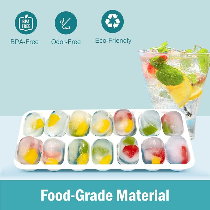 3 Pack Ice Cube Trays with Lid for Freezer, Flexible Silicone Bottom for Easy - Image 3