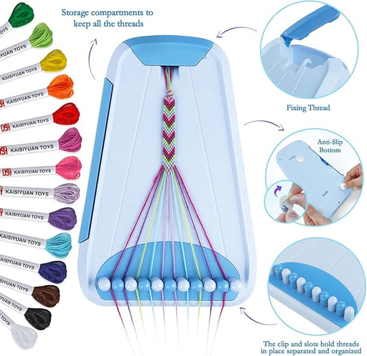 Friendship Bracelet Making Kit for Girls, Arts and Crafts Bracelets String Maker Kit for Kids Ages 8-12 Christmas Birthday Gifts (All Blue)