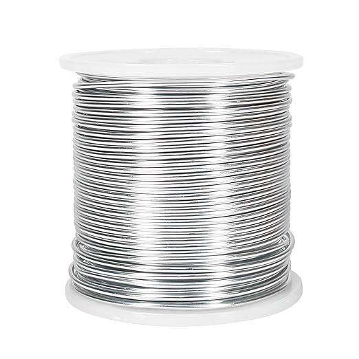 Tenn Well 15 Gauge Aluminum Wire, 164 Feet 1.5mm Bendable Metal Craft Wire for Jewelry Making, Beading, Armature, Sculpting, Bonsai Training, Crafting
