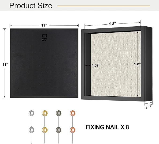 11x11 Shadow Box Frame with Linen Back - Image 6