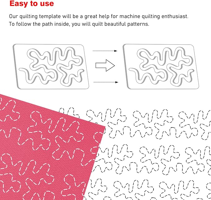 Kapyoo 3Pcs Free Motion Quilting Rulers and Templates Set Quilting Templates - Image 2