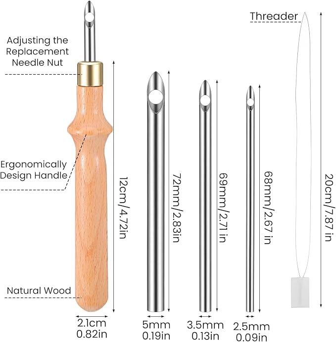 5Pcs Punch Needle Tool Adjustable Embroidery Needle Tool Kit - Image 2